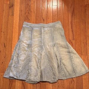 Free People Blue and White Striped A-Line Skirt